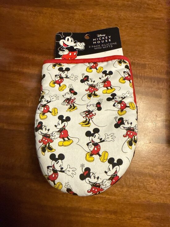 Disney Other - Disney Mickey Mouse 2 Pack Silicone Mini Mitts Heat Resistant 5.5x7.5 Inches Cot
